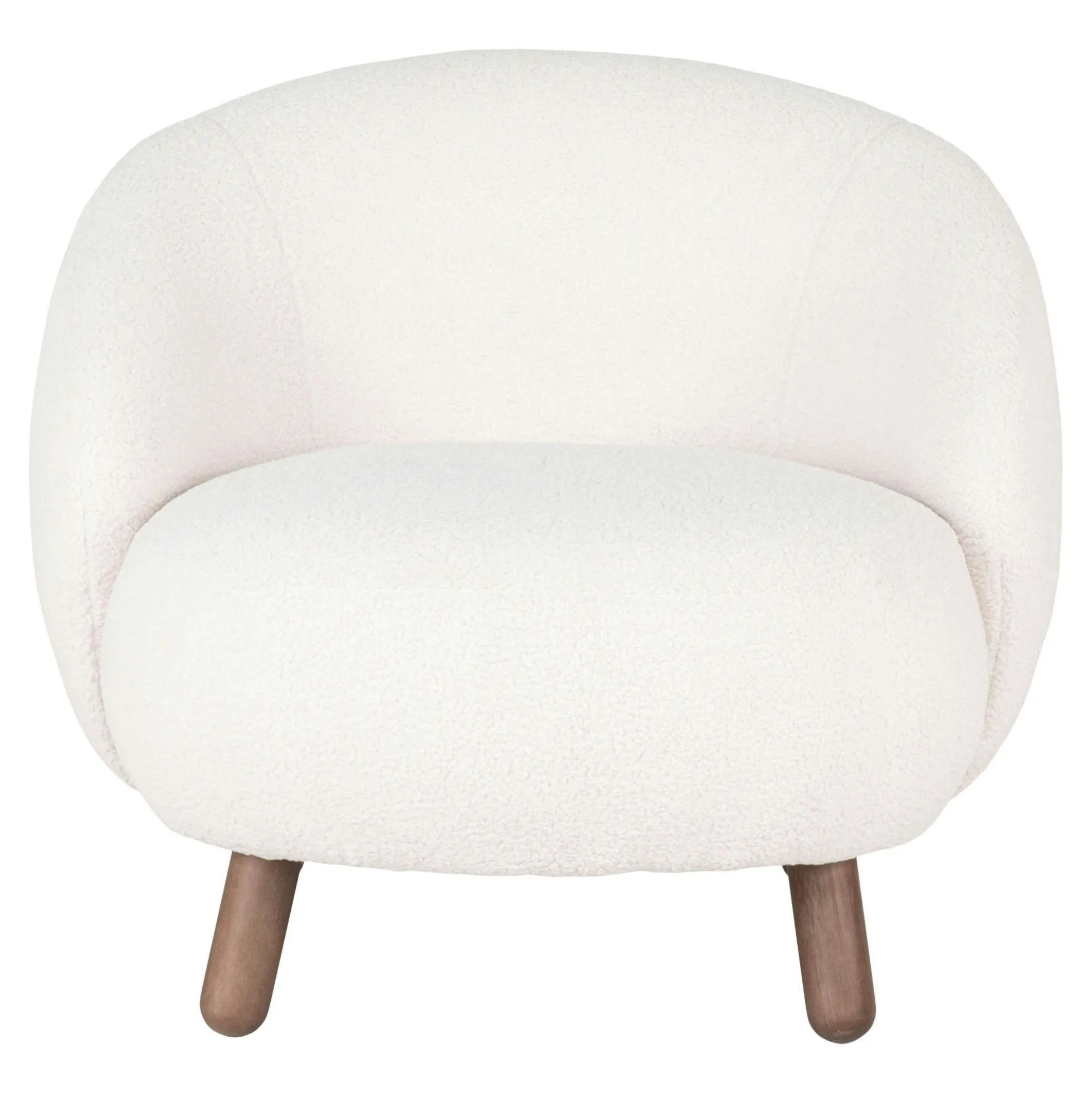Fauteuil rond contemporain en peau de mouton synthétique BERLIN