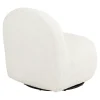 Fauteuil salon blanc pivotant design organique BERLIN