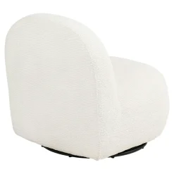 Fauteuil salon blanc pivotant design organique BERLIN