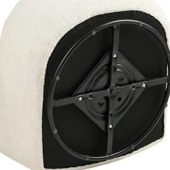 Fauteuil salon blanc pivotant et son pouf assorti BERLIN