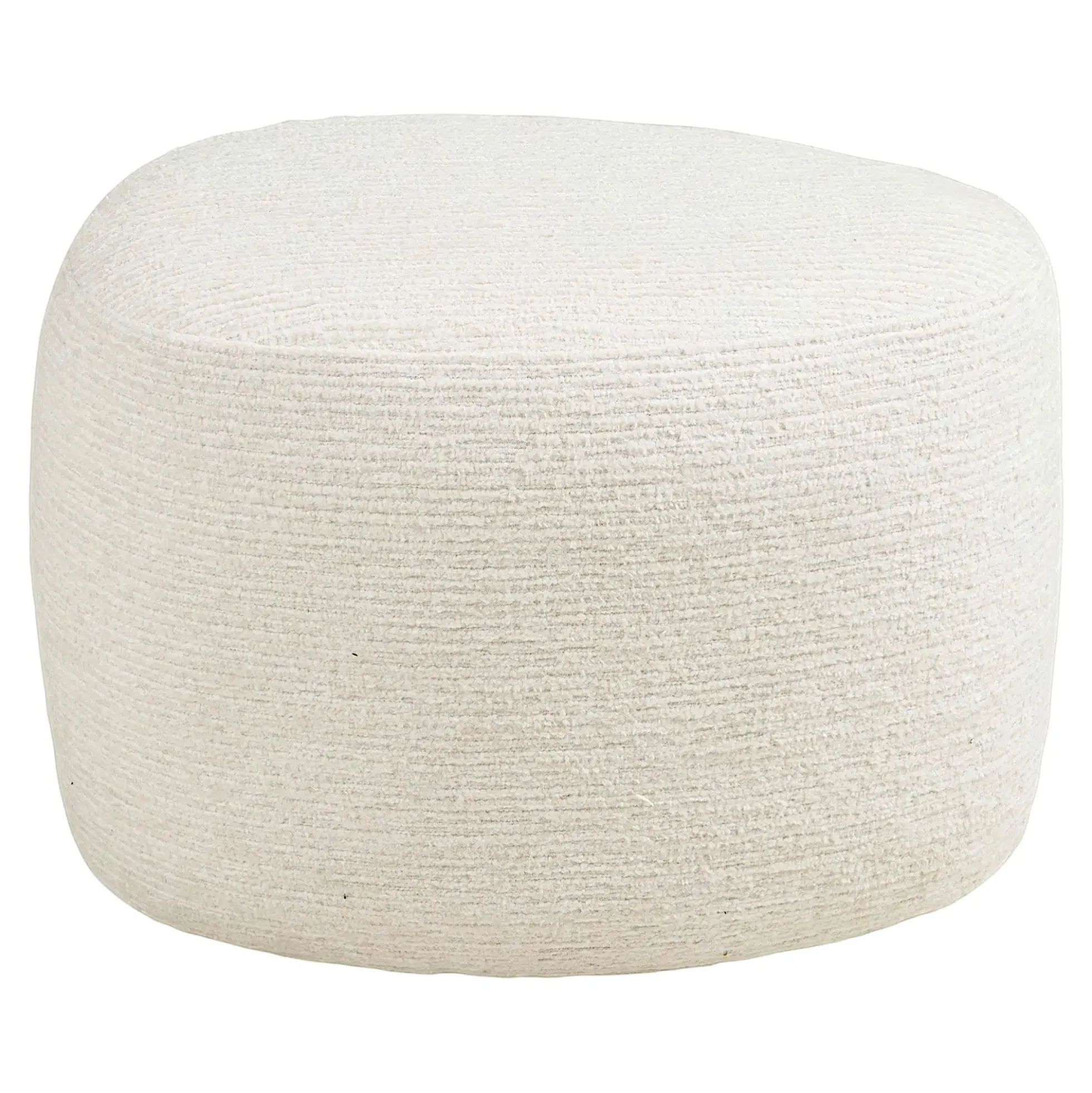 Fauteuil salon blanc pivotant et son pouf assorti BERLIN