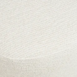 Fauteuil salon blanc pivotant et son pouf assorti BERLIN