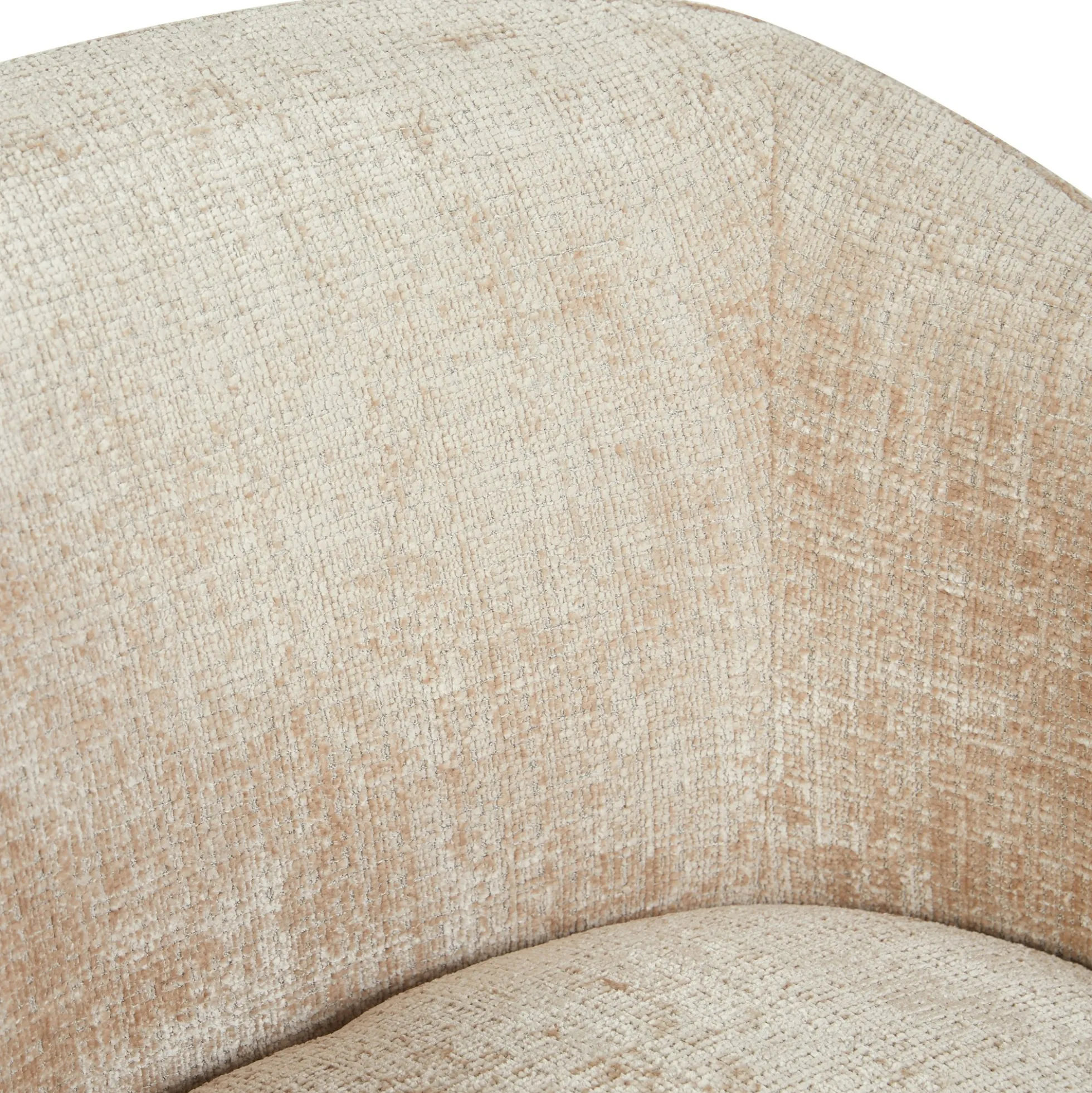 Fauteuil salon pivotant beige tissu chenille BELORA
