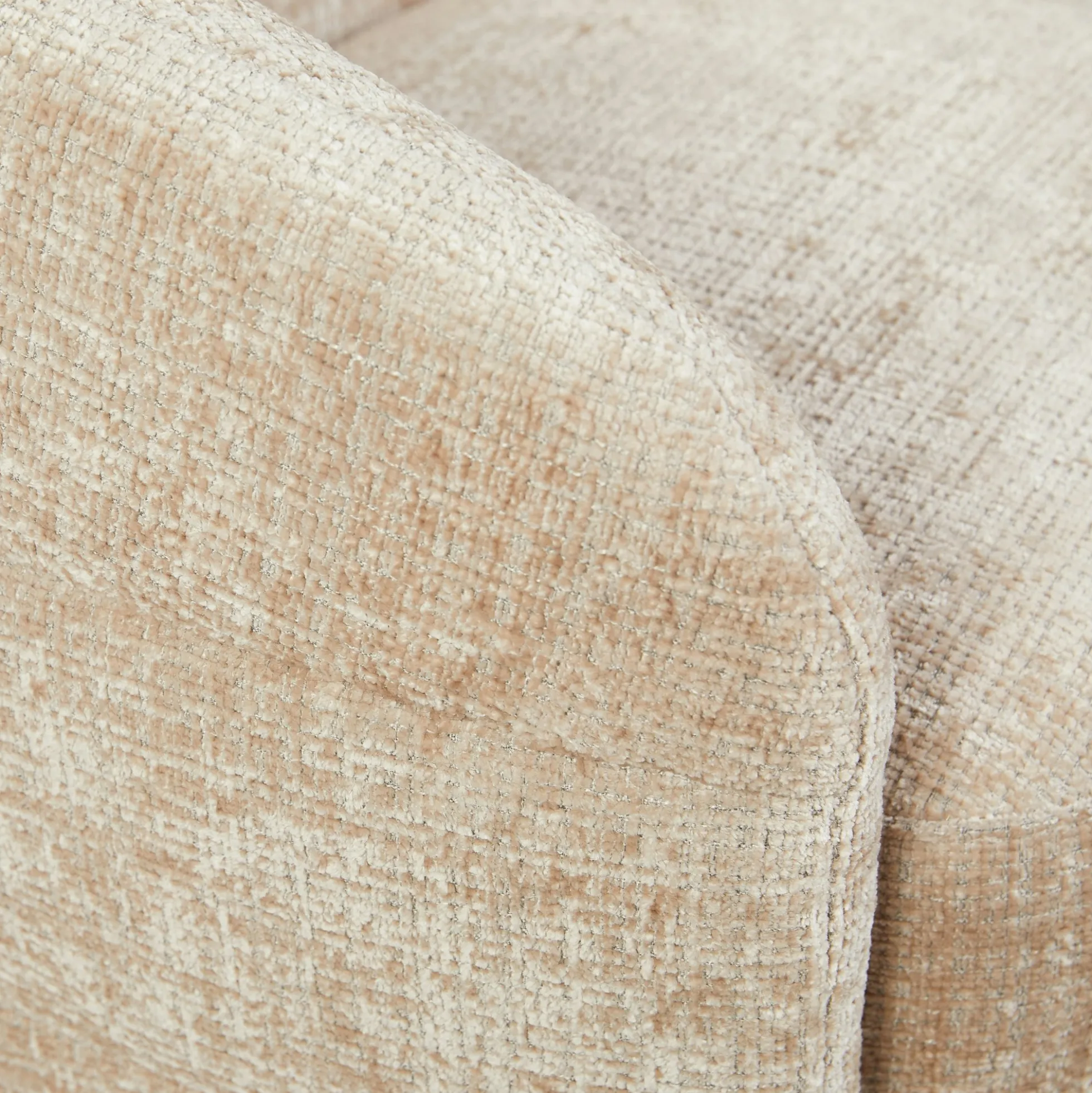 Fauteuil salon pivotant beige tissu chenille BELORA