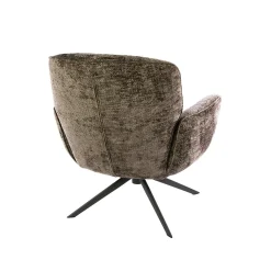 Fauteuil salon pivotant beige chaud à dossier souple ASCOLI