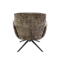 Fauteuil salon pivotant beige chaud à dossier souple ASCOLI