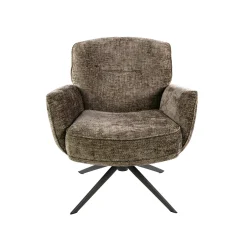 Fauteuil salon pivotant beige chaud à dossier souple ASCOLI