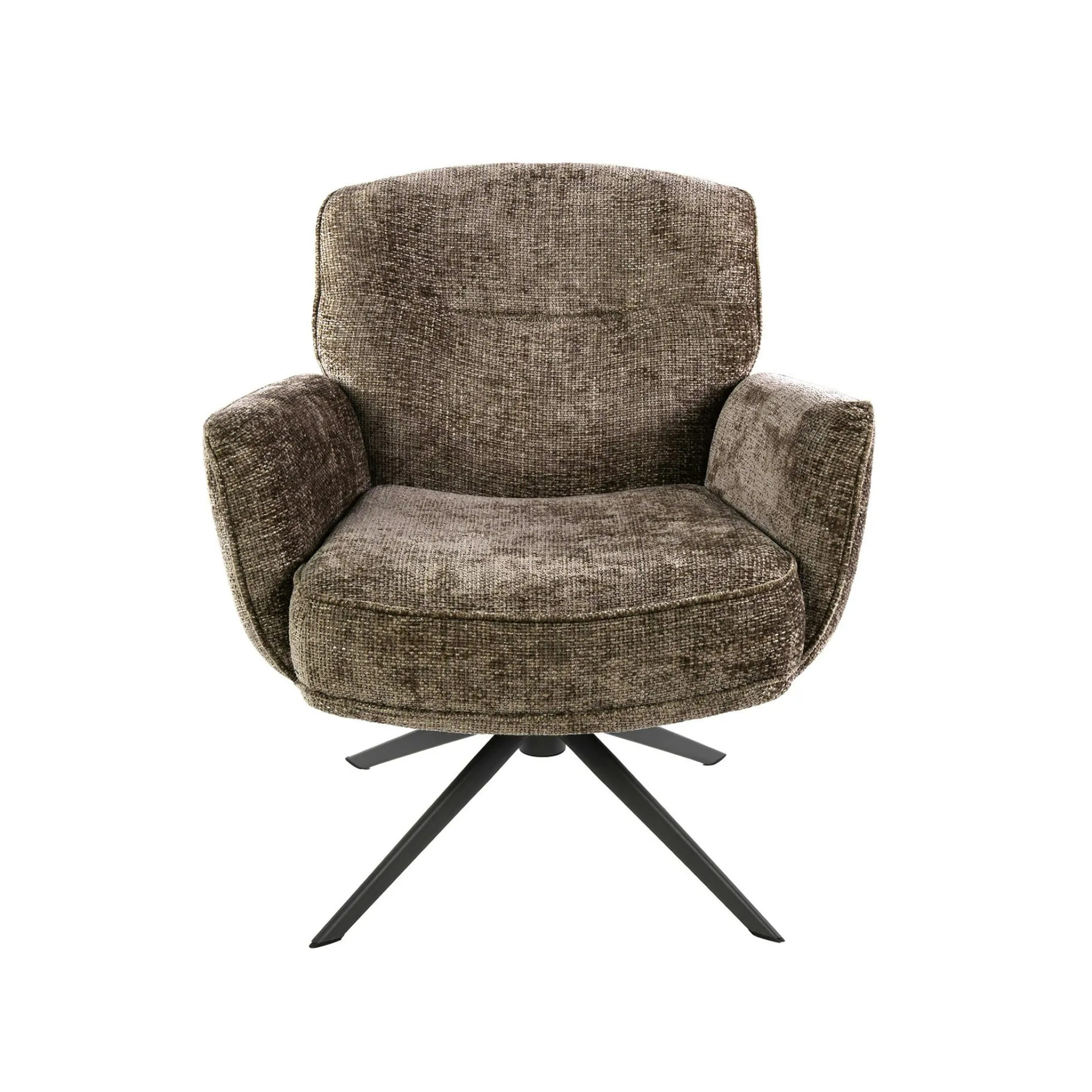 Fauteuil salon pivotant beige chaud à dossier souple ASCOLI