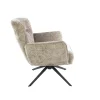 Fauteuil salon pivotant beige à dossier souple ASCOLI