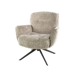 Fauteuil salon pivotant beige à dossier souple ASCOLI