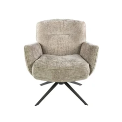 Fauteuil salon pivotant beige à dossier souple ASCOLI