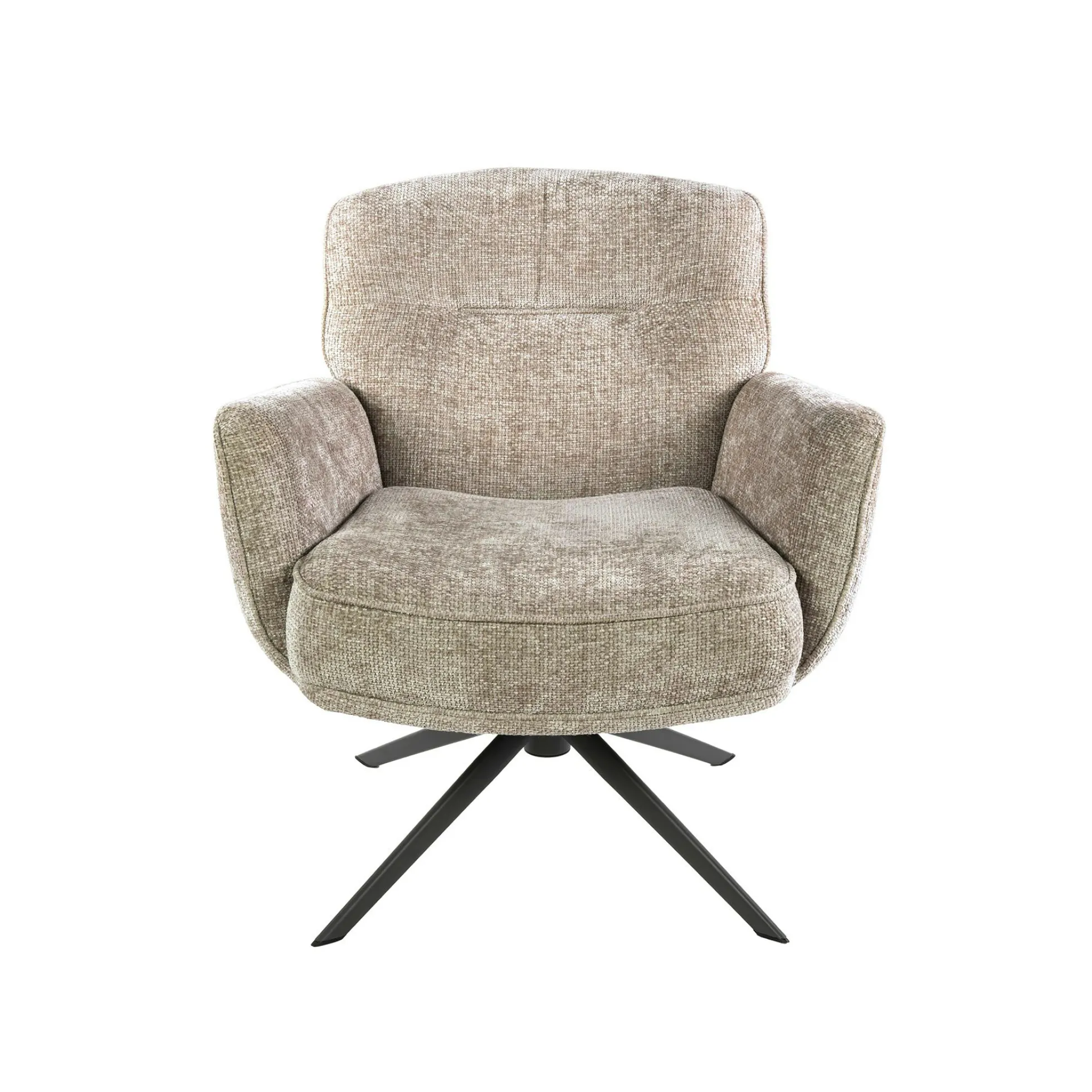 Fauteuil salon pivotant beige à dossier souple ASCOLI