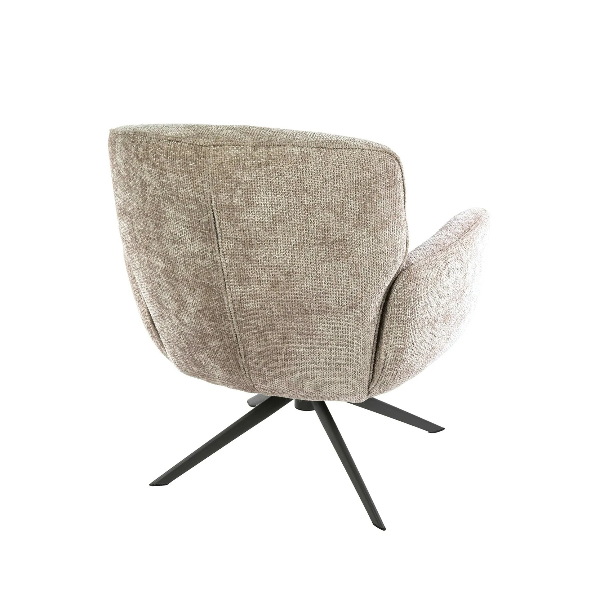 Fauteuil salon pivotant beige à dossier souple ASCOLI