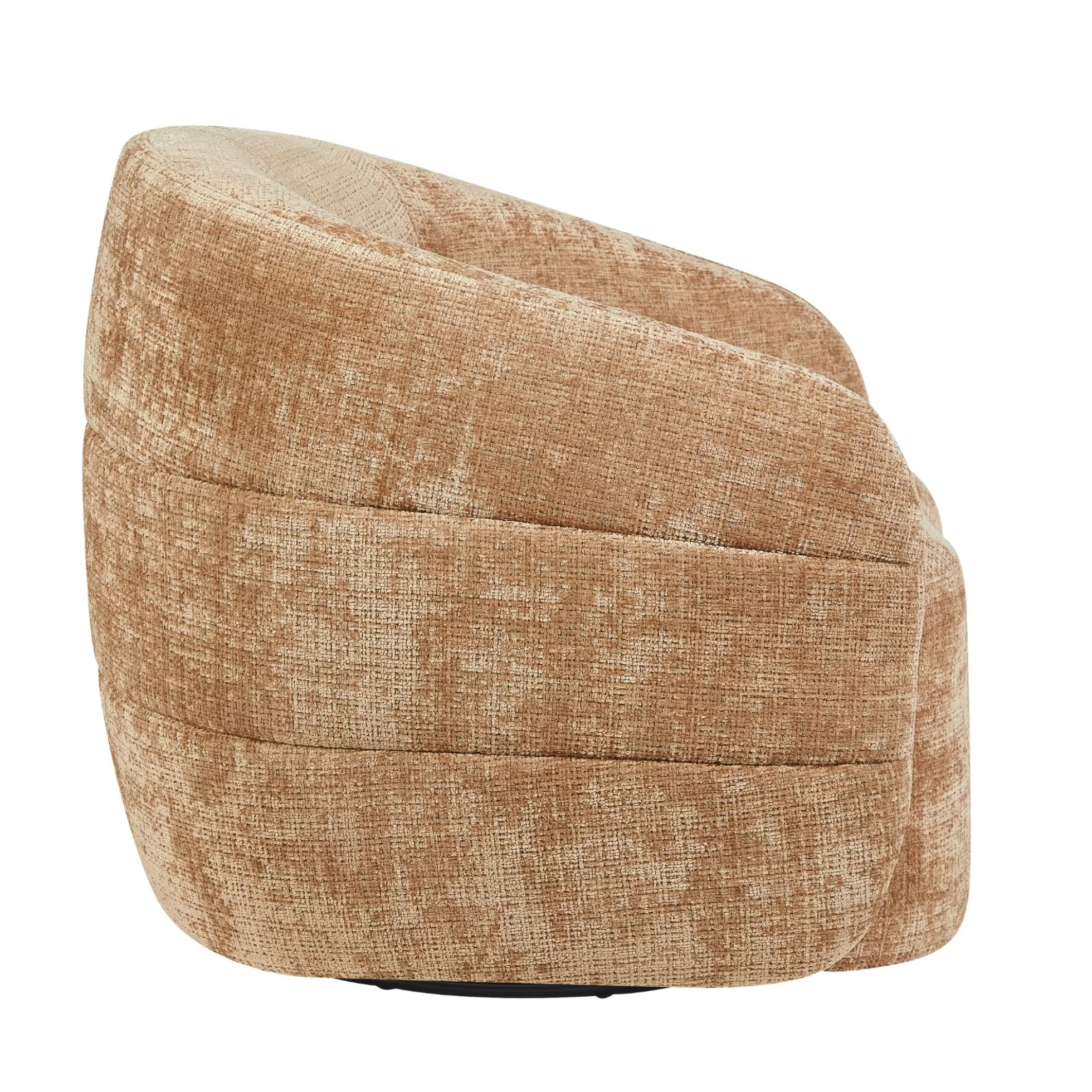 Fauteuil salon pivotant cannelle tissu chenille BELORA