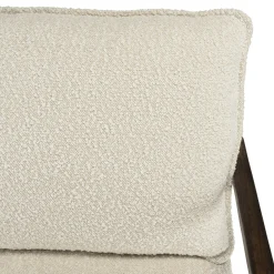 Fauteuil structure métal tissu bouclette blanc TIM
