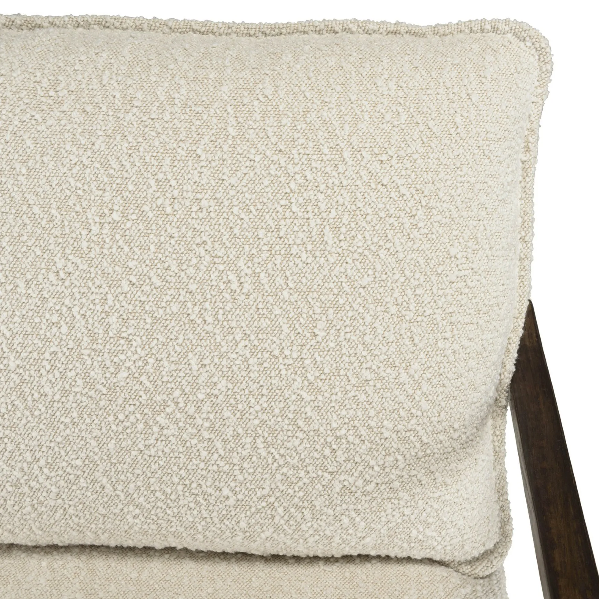 Fauteuil structure métal tissu bouclette blanc TIM