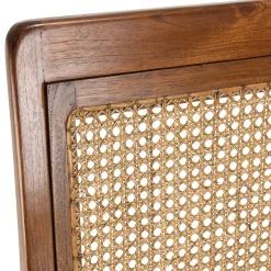 Fauteuil éthnique bois foncé et rotin DIKA