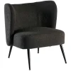 Fauteuil tissu anthracite bouclé MALMOE
