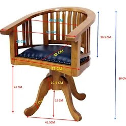 Fauteuil tournant Hévéa avec assise mousse PU 62x45x80cm MAORI
