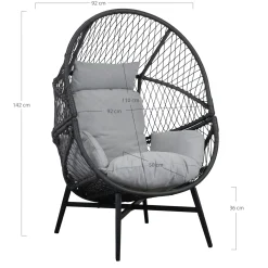 Fauteuil œuf sur pieds finition noire SOUTH BEACH
