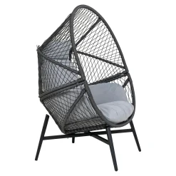 Fauteuil œuf sur pieds finition noire SOUTH BEACH