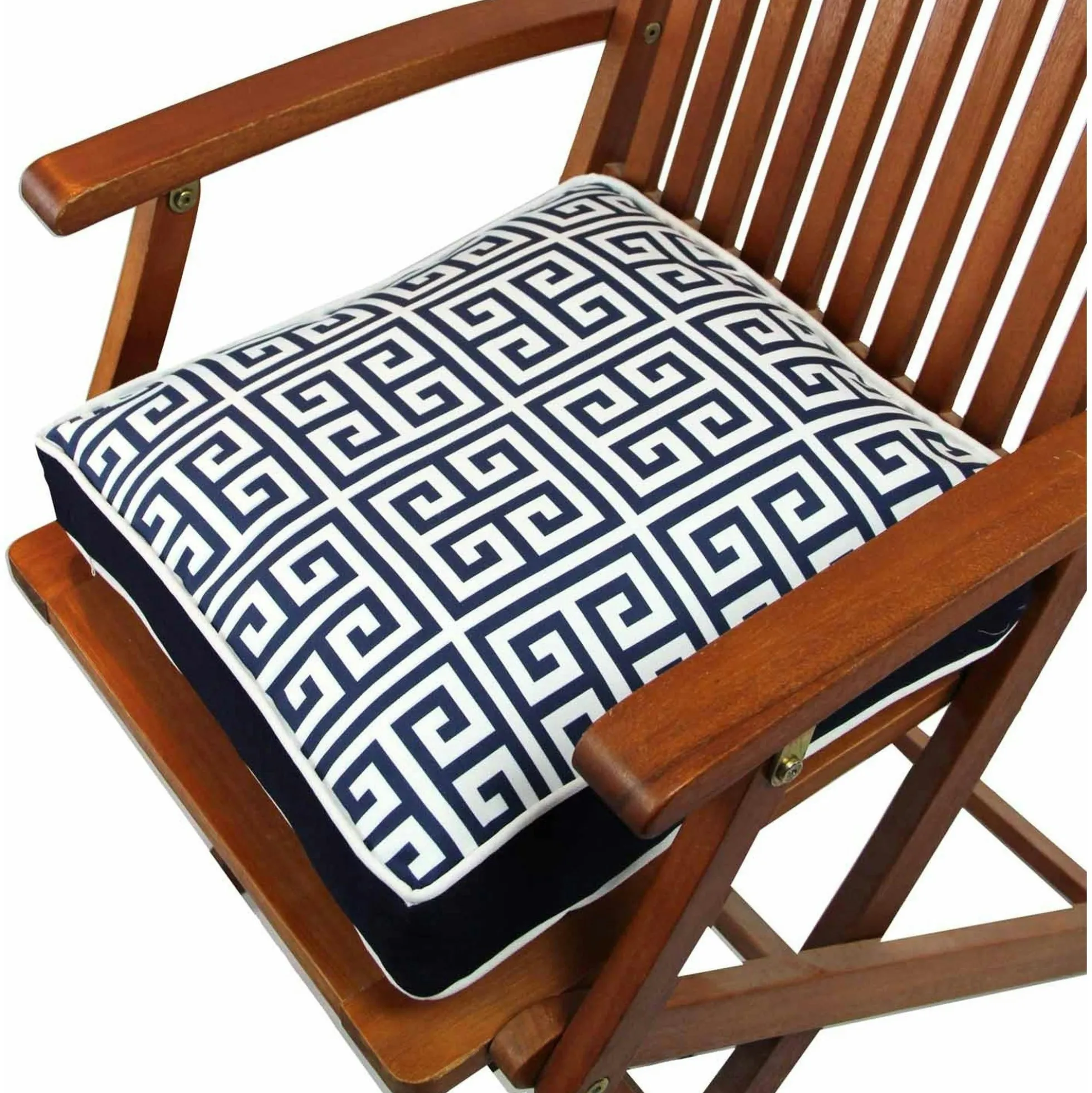 Galette de chaise rembourrée bleu foncé – motif rétro IZMIR