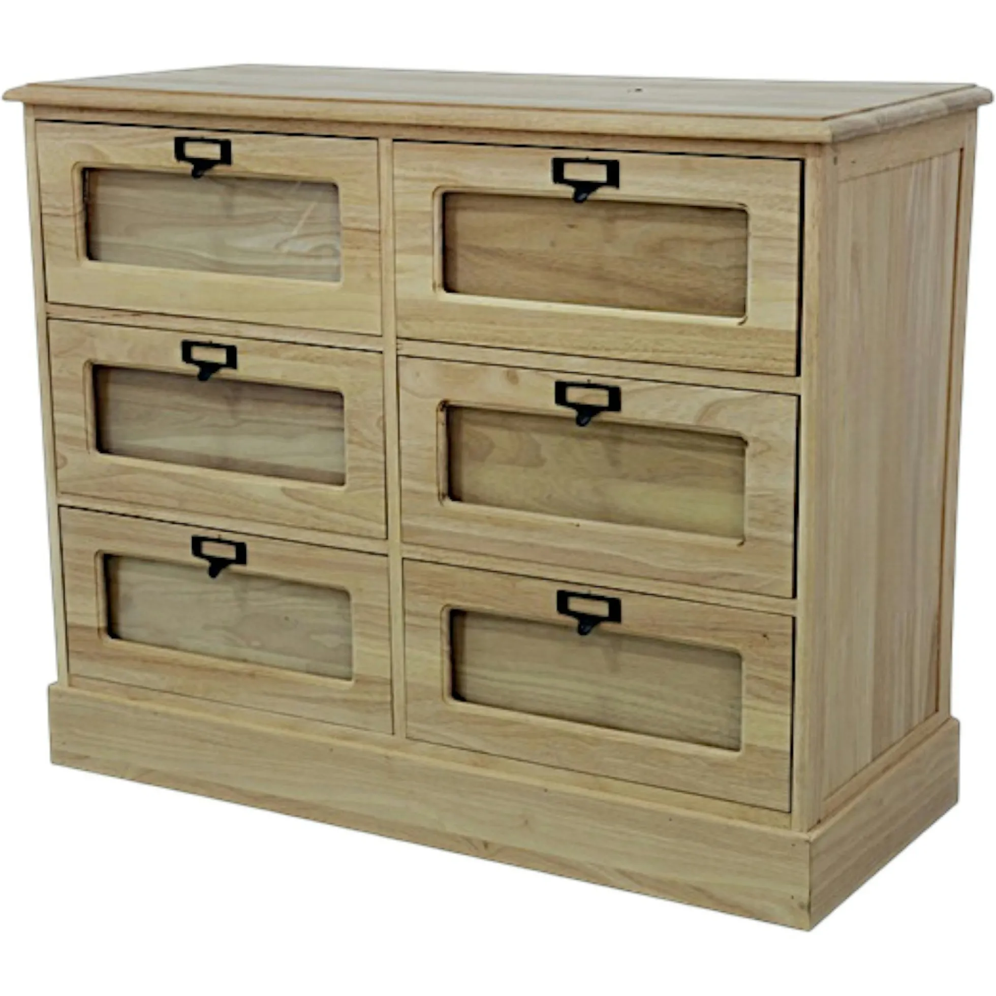 Grainetier Commode Hévéa 6 tiroirs 98,8x41,6x79.5cm MAORI