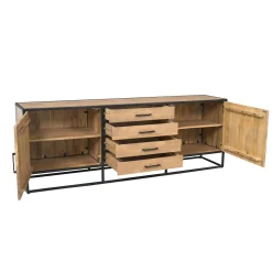 Grand buffet salon bois clair style campagne chic RIVANO