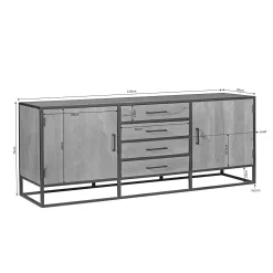 Grand buffet salon bois clair style campagne chic RIVANO