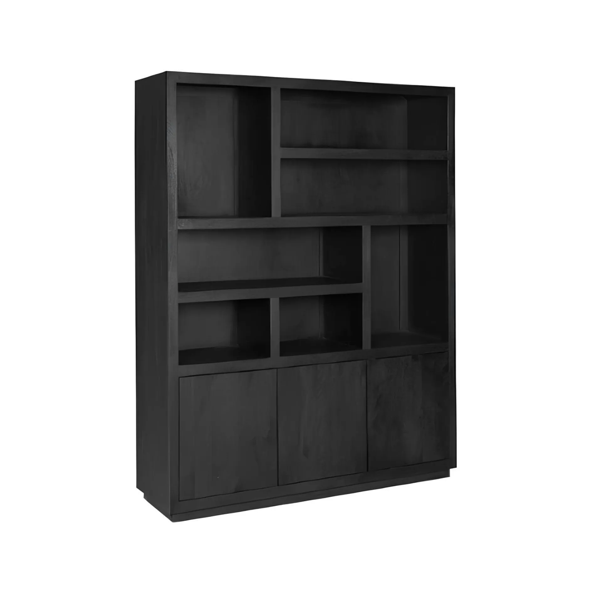 Grande bibliothèque bois noir style minimaliste MONTARO