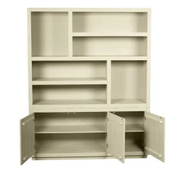 Grande bibliothèque bois sable style minimaliste MONTARO