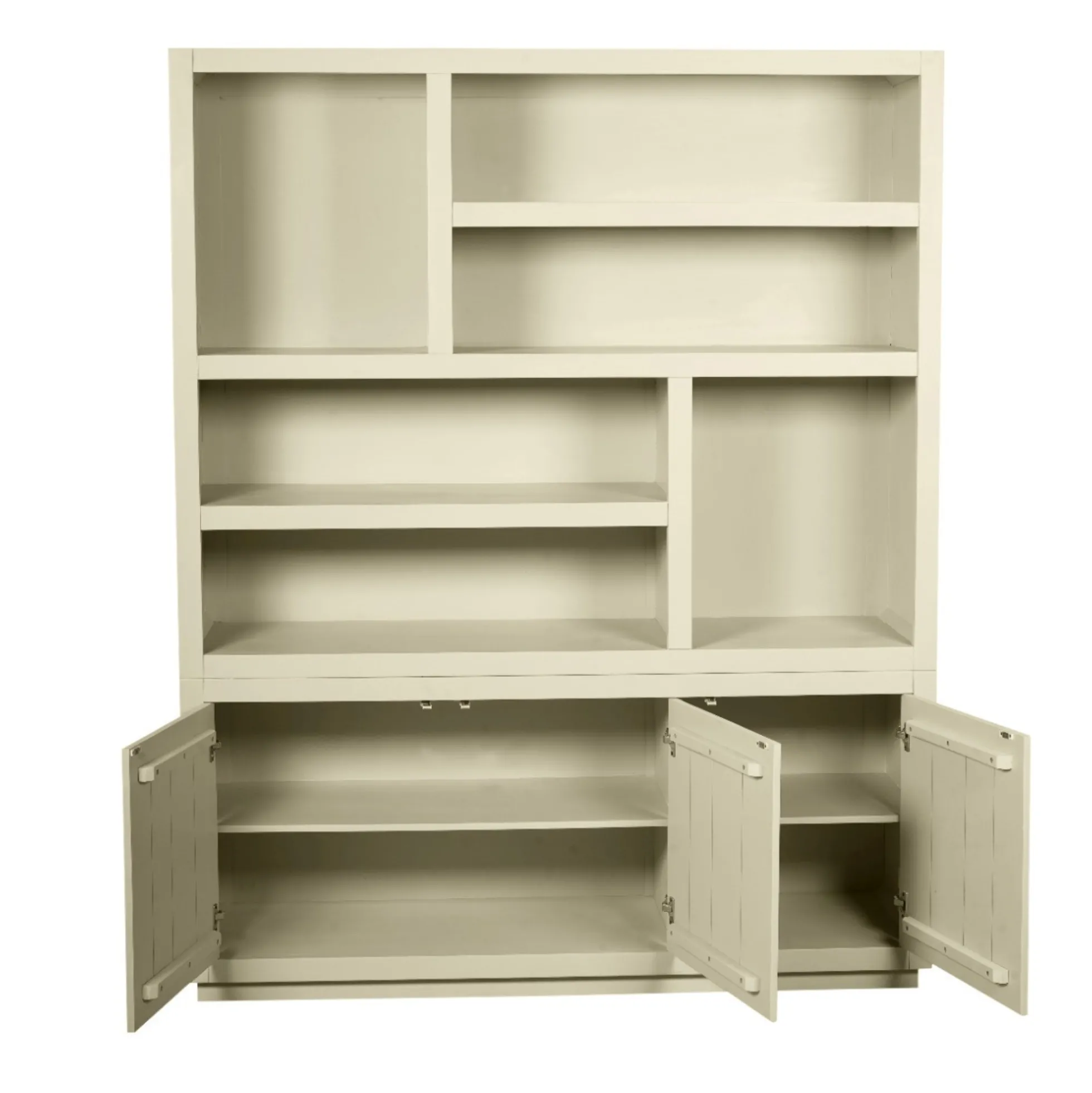 Grande bibliothèque bois sable style minimaliste MONTARO