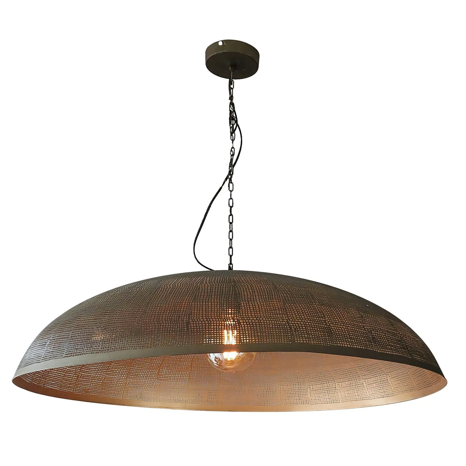 Grande suspension cuivrée et ajourée Ø90 cm RALF