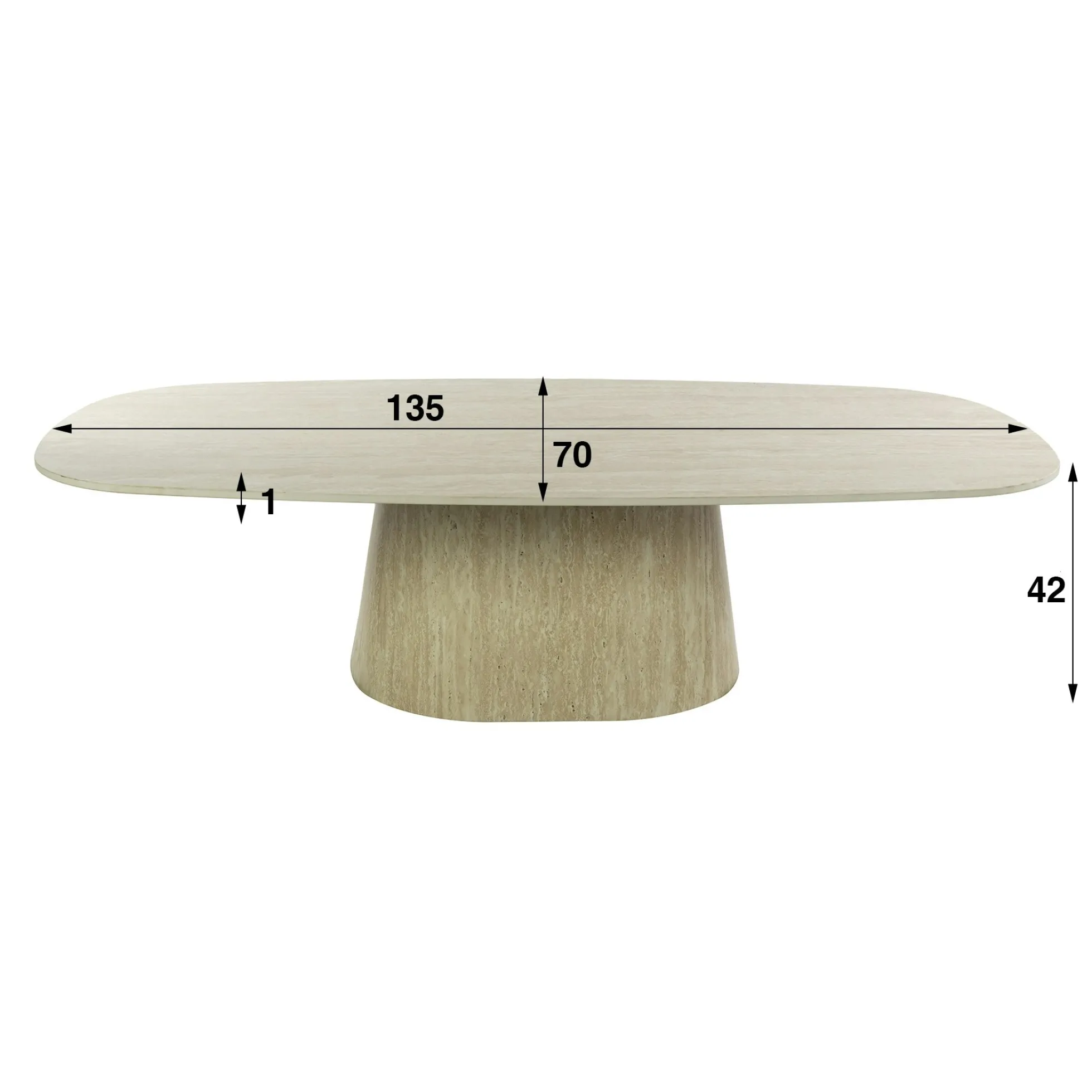 Grande table basse effet travertin 135 cm ASCOLI
