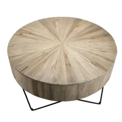 Grande table basse teck forme ronde D90 JAIPUR
