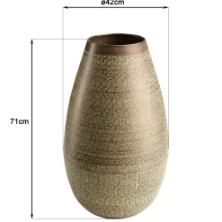 Grand vase antique doré motifs beiges H71 cm NADOR