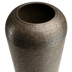 Grand vase couleur cuivre/noir vieilli avec gravures H88 cm NADOR