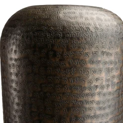 Grand vase couleur cuivre/noir vieilli avec gravures H88 cm NADOR