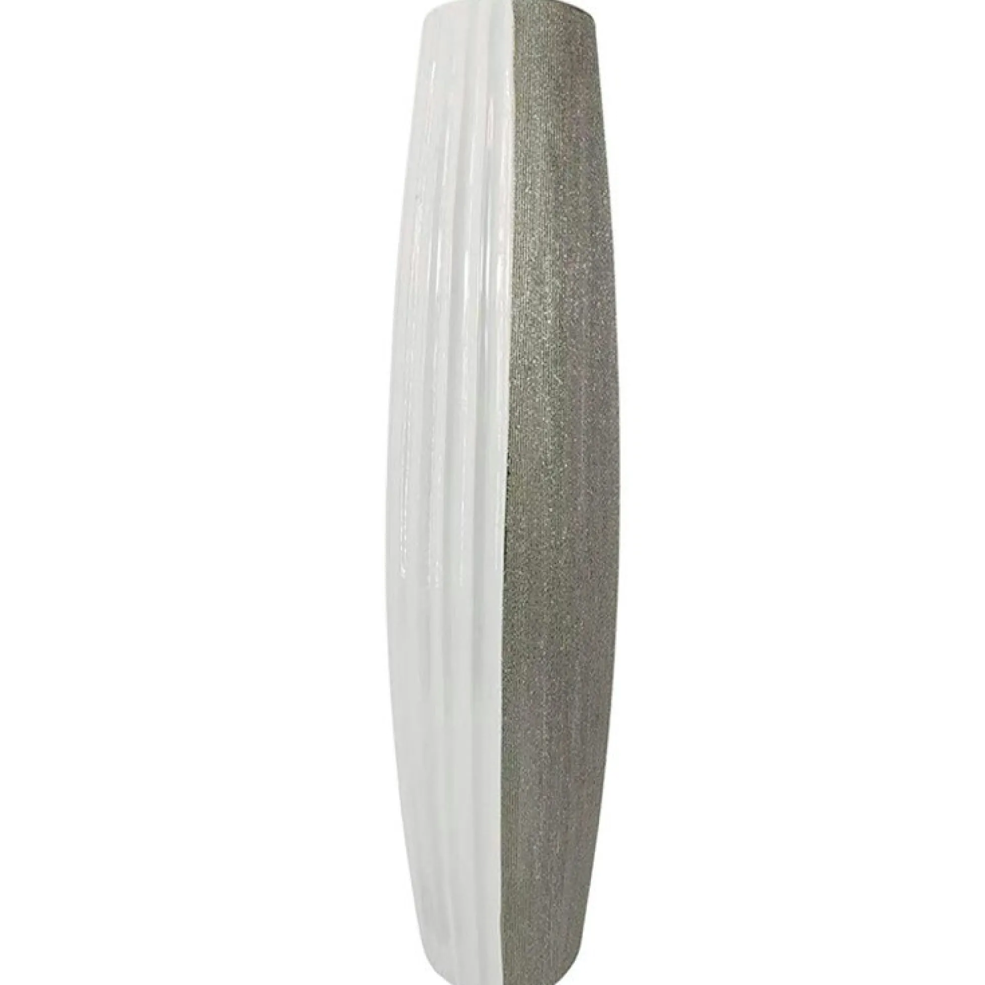 Grand vase décoratif blanc et argent