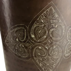 Grand vase oriental couleur cuivre foncé patiné motifs dorés H85,5 cm NADOR