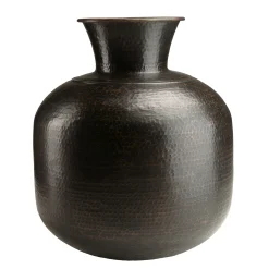 Grand vase rond couleur cuivre/noir effet vieilli H73,5 cm NADOR