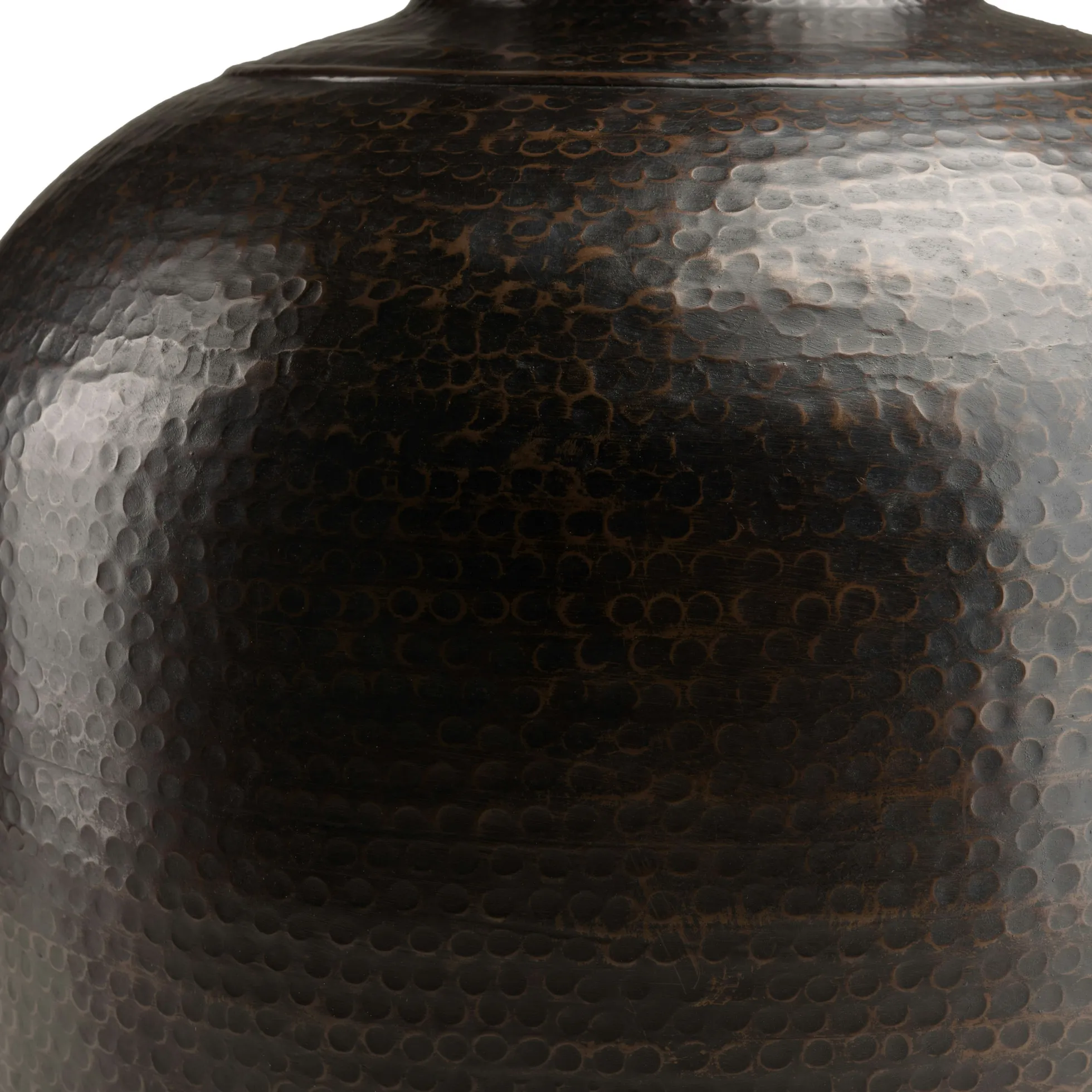 Grand vase rond couleur cuivre/noir effet vieilli H73,5 cm NADOR