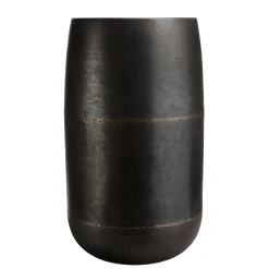 Grand vase rond métal brun antique ZALA