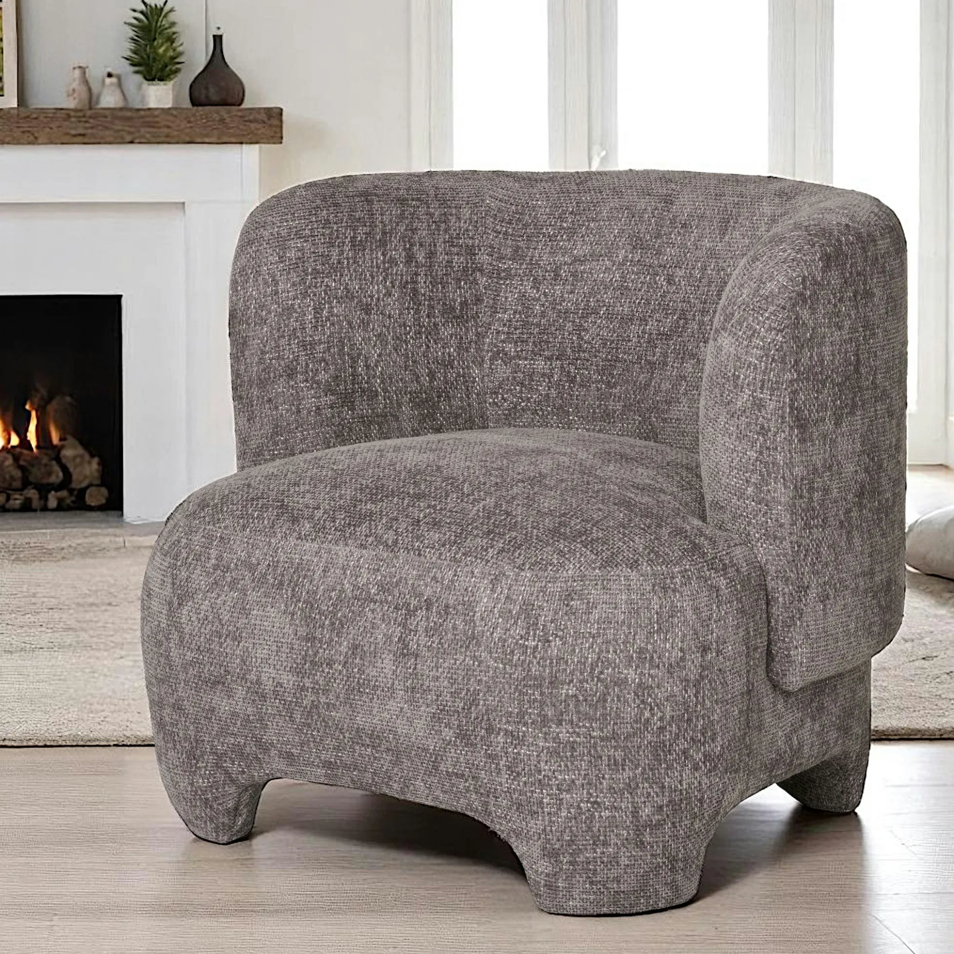 Gros fauteuil design gris BERLIN