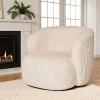Gros fauteuil en fausse fourrure, couleur blanc cassé BERLIN
