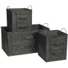 Jardinière en Zinc effet faux tiroirs (lot de 3)