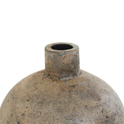 Jarre décorative en terre cuite marron effet vieilli H 60 cm