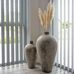 Jarre décorative en terre cuite marron effet vieilli H 80 cm