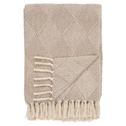 Jeté de canapé beige motif losanges - 130x180 cm FALLON