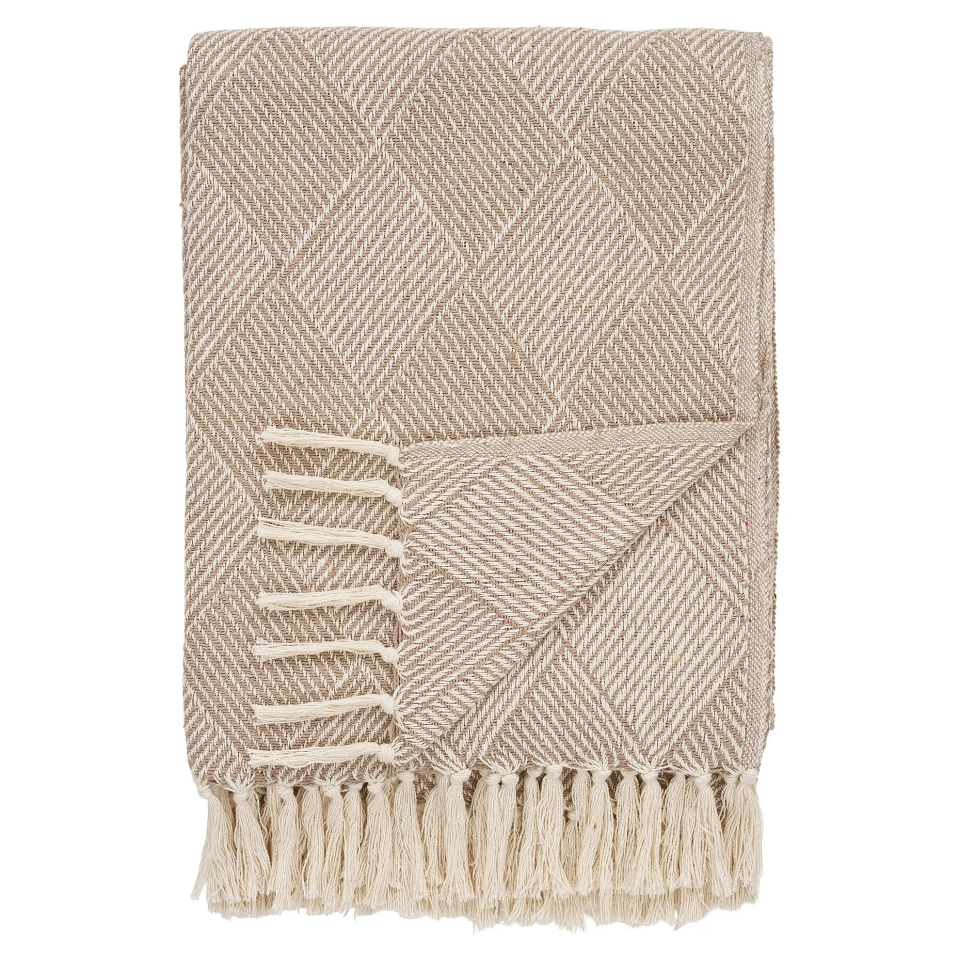 Jeté de canapé beige motif losanges - 130x180 cm FALLON